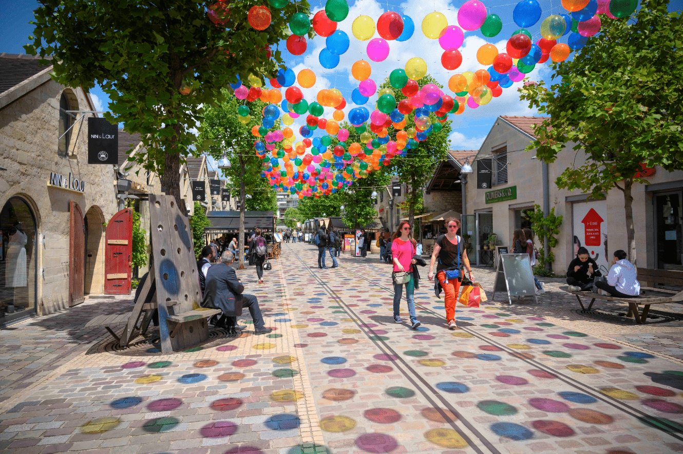 Bercy Village à Paris 12 lors d’une sortie en famille